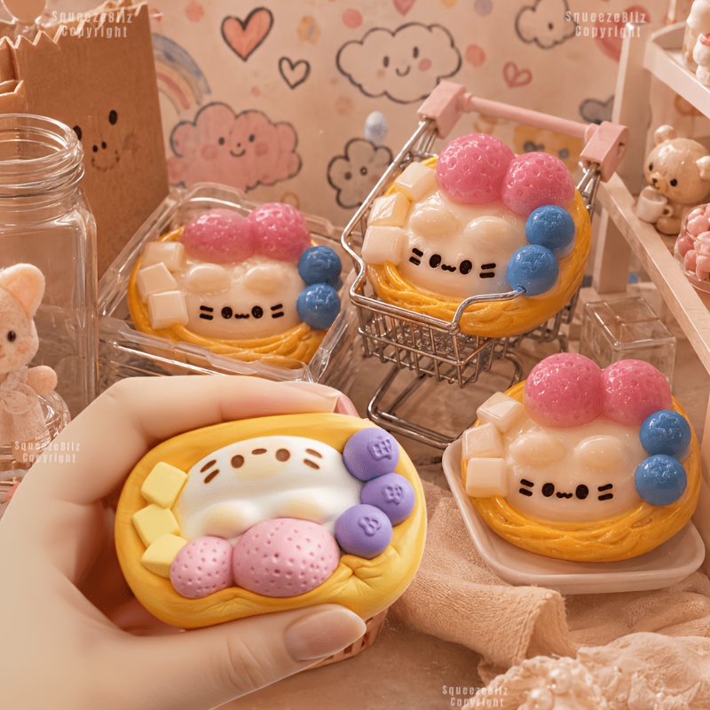 Cute Strawberry Egg Tart Squis - Edc Car Carry avaliação e preço