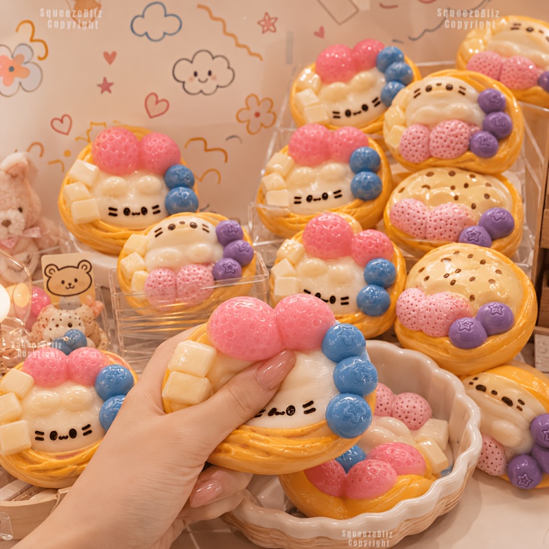 Cute Strawberry Egg Tart Squis - Edc Car Carry avaliação e preço