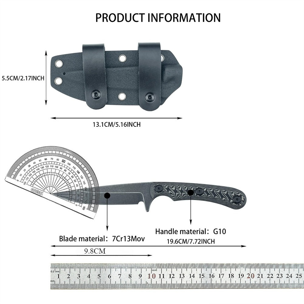 Full Tang Fixed Blade Knives 7 - Edc Every Day Carry おもちゃ avaliação e preço