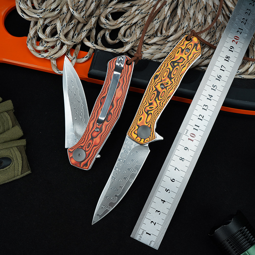 KS 4020 Damascus Knife Portabl - Edc Carry For Men avaliação e preço