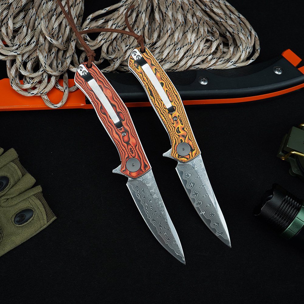 KS 4020 Damascus Knife Portabl - Edc Carry For Men avaliação e preço
