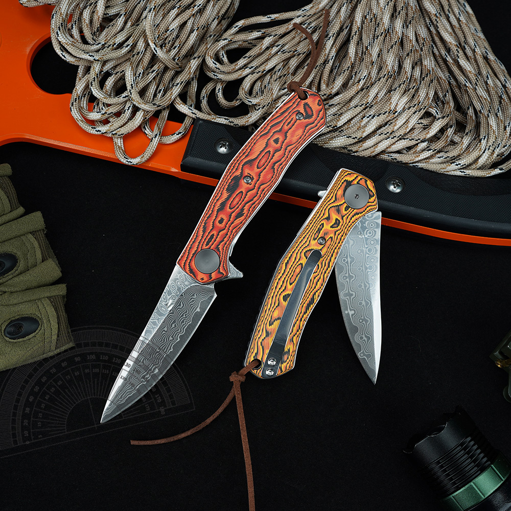 KS 4020 Damascus Knife Portabl - Edc Carry For Men avaliação e preço