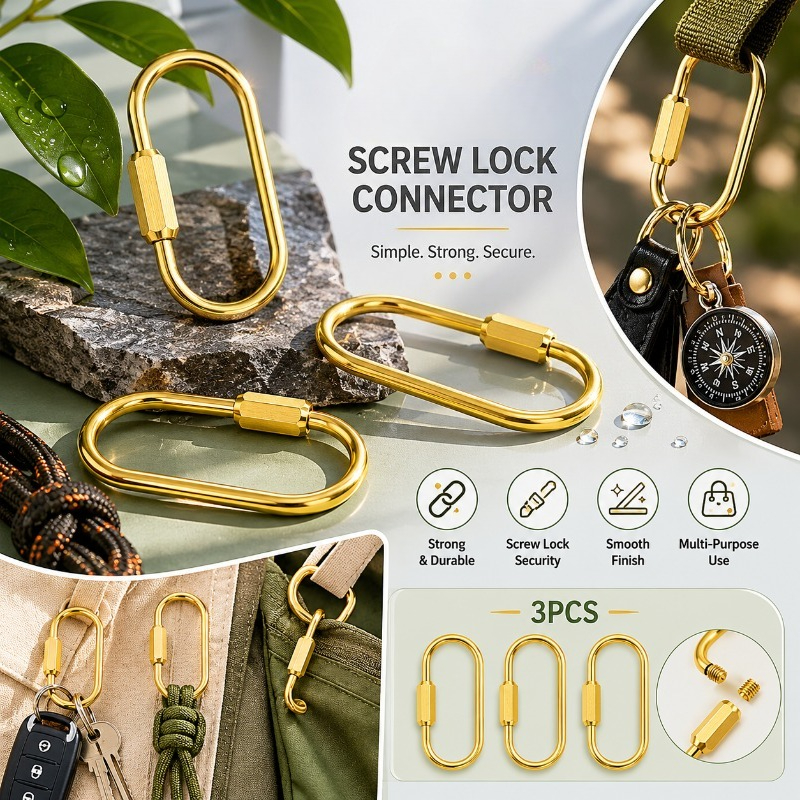 Pure Copper Oval Screw Lock Ke - Edc Car Carry avaliação e preço