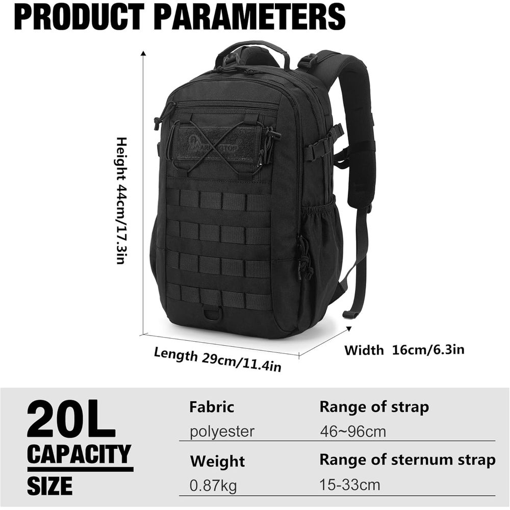 Military-Grade 20L Tactical Ba - Edc Carry Backpack avaliação e preço