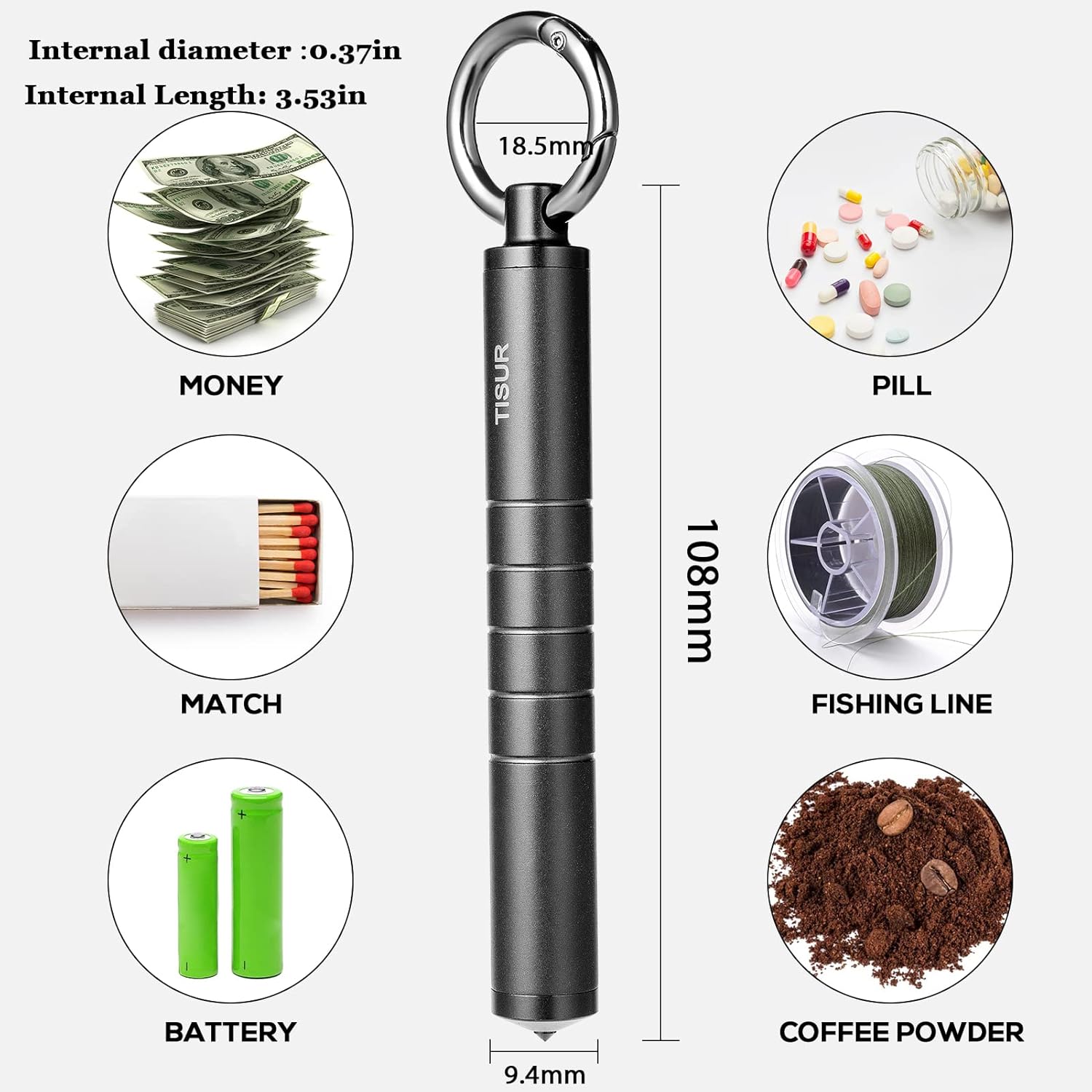 Metal Pill Organizer, Titanium - Edc Day Carry avaliação e preço
