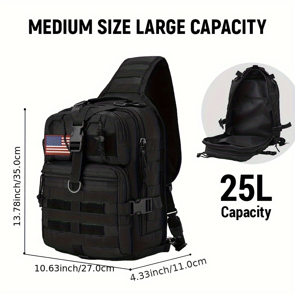 1pc 6.6gal Tactical Sling Back - Edc Carry Backpack avaliação e preço