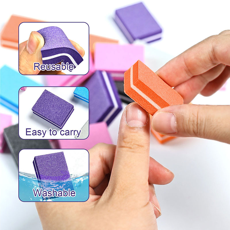 10/50pcs Mini Nails Art Buffer - Nail File Titanium avaliação e preço