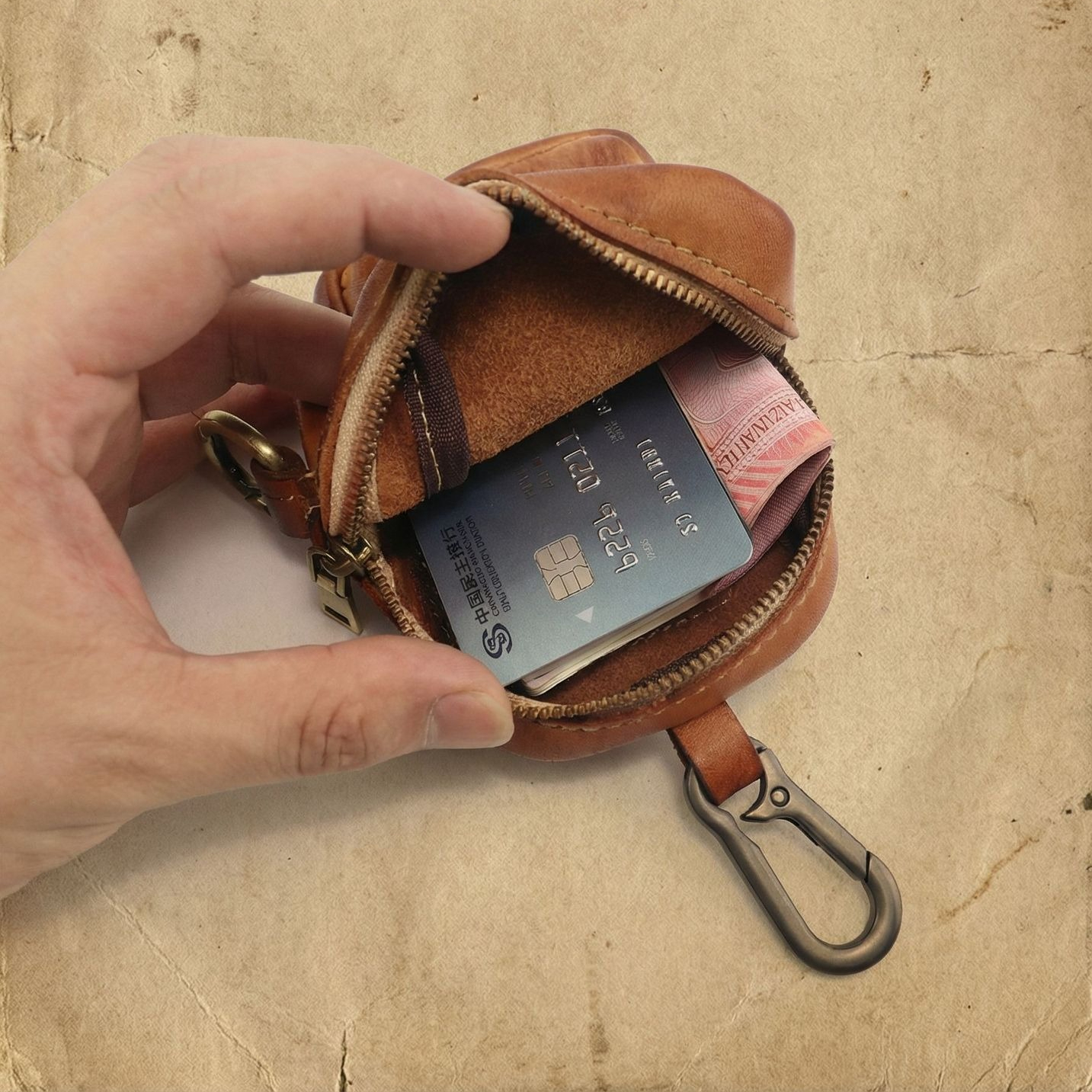 Rugged Vintage Leather Mini Cl - Edc Carry Coins avaliação e preço