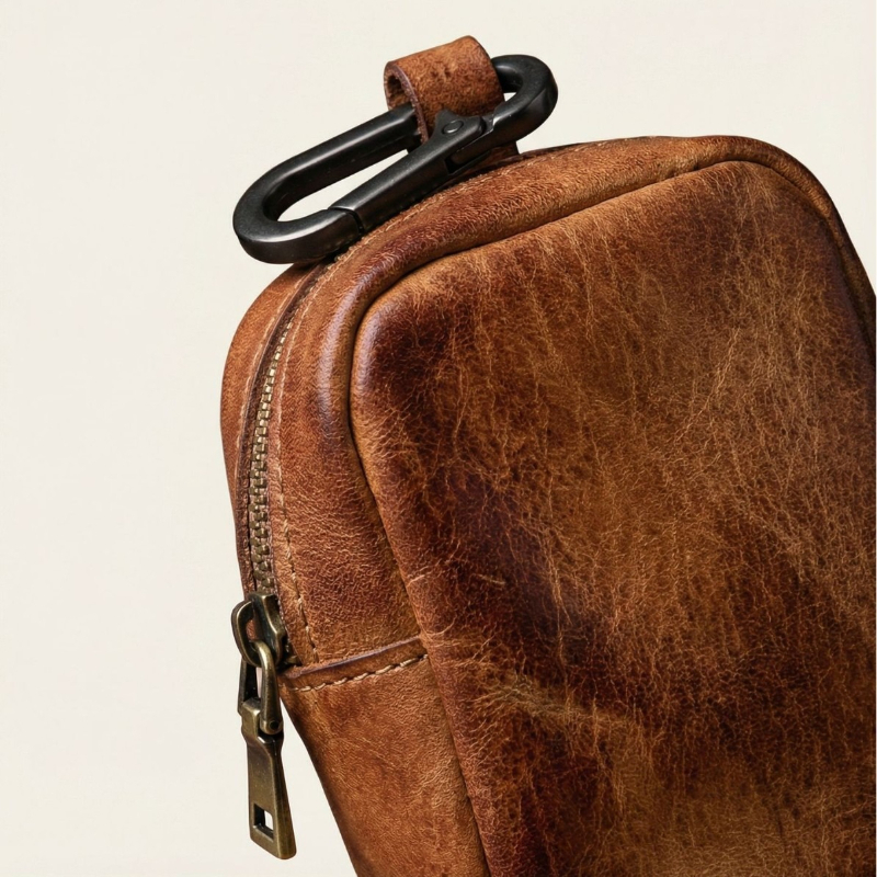 Rugged Vintage Leather Mini Cl - Edc Carry Coins avaliação e preço
