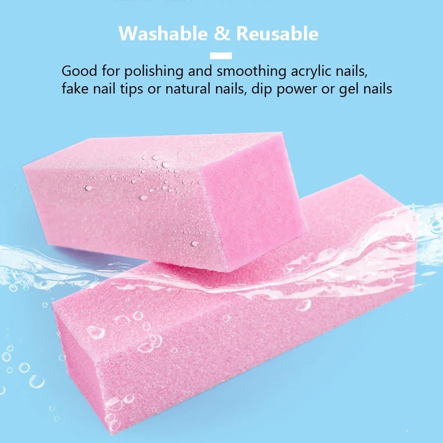 2Pcs Nail Buffer Blocks 4-Side - Nail File Titanium avaliação e preço
