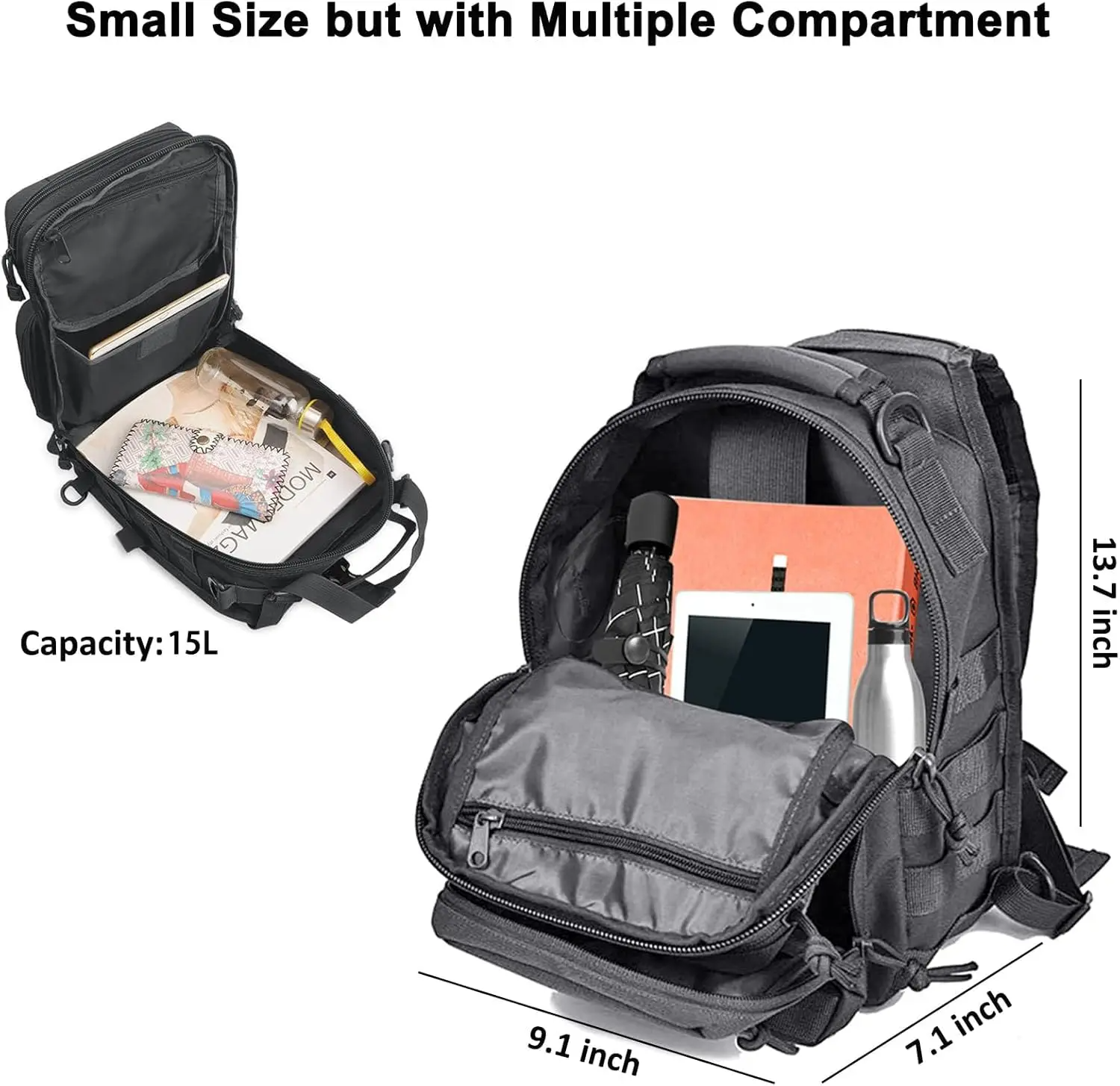 Tactical Sling Backpack Should - Edc Carry Backpack avaliação e preço