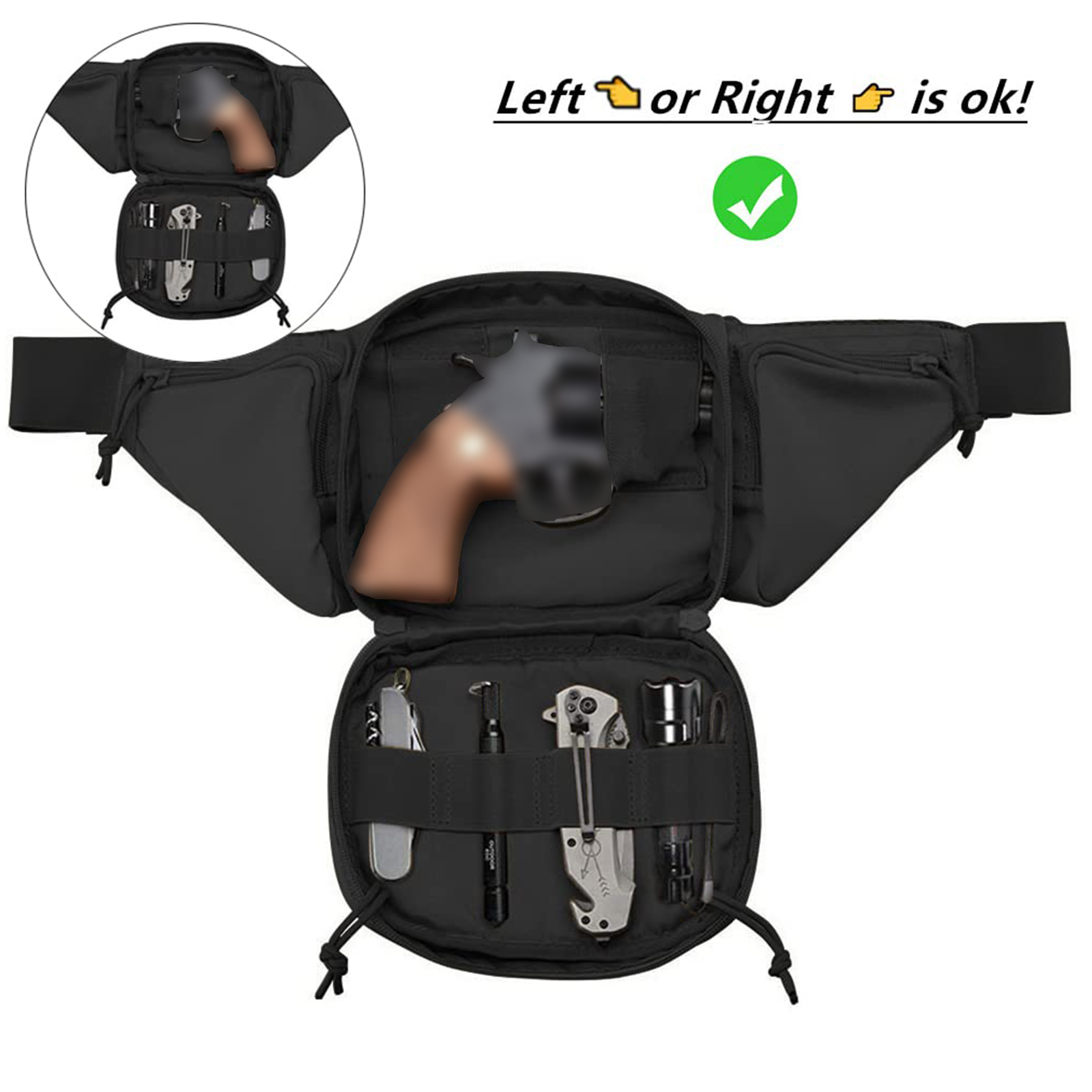 Tactical Fanny Pack Gun Holste - Edc Carry For Men avaliação e preço